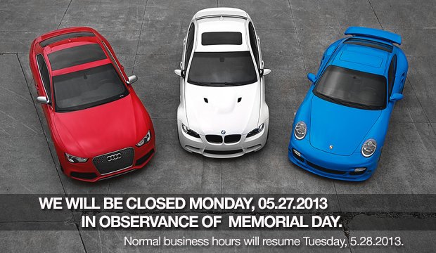 Closed - Memorial Day 2013