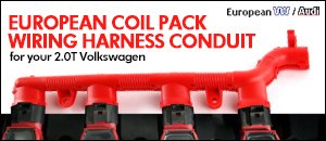 Volkswagen 2.0T Red Coil Pack Wiring Harness Conduit
