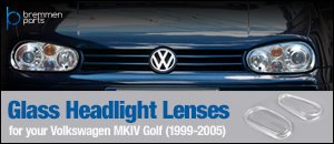 Volkswagen MKIV Golf Replacement Glass Headlight Lenses