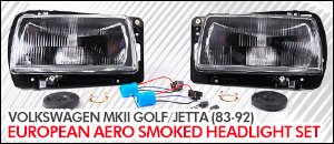 Volkswagen MKII European Aero Smoked Headlights