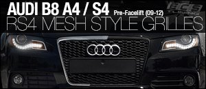 Audi B8 RS4 Style A4/S4 Grilles - pre-facelift