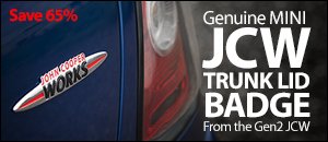 Genuine MINI JCW Trunk Lid Badge - Gen2 Design