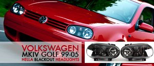 VW MKIV Golf Hella Blackout Headlights