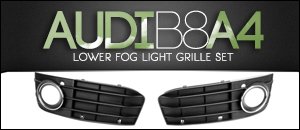Audi B8 A4 (pre-facelift) Fog Grilles - Chrome Trim