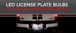 LED License Plate Bulbs - MINI R55 Base/S/JCW