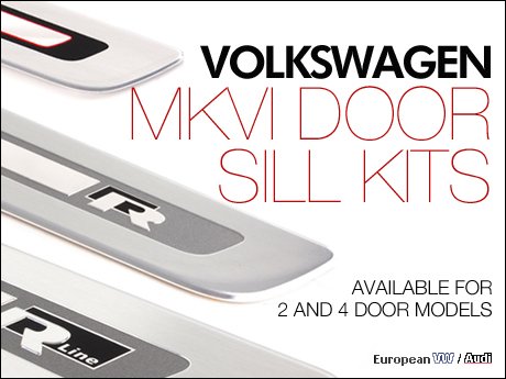 VW MKVI Golf Door Sill Kits Stylish brushed aluminum front door sill trim